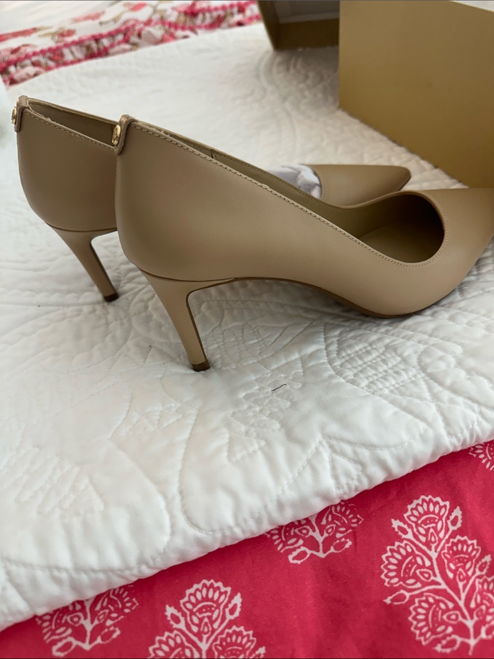 Michael Kors Light Blush Pointed-Toe Leather Pumps - Picture 6 of 7